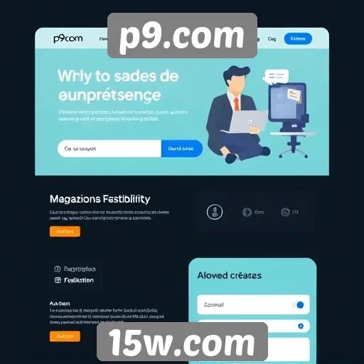 Interface do usuário e design do site p9.com